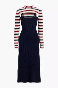 Платье-трансформер Thousand in One Ways из смесовой шерсти мериноса ROSIE ASSOULIN, нави