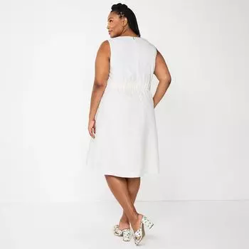 Платье трапециевидного силуэта без рукавов DRAPER JAMES RSVP больших размеров DRAPER JAMES RSVP