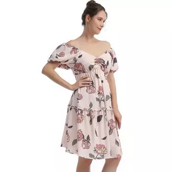 Платье трапециевидного силуэта для беременных и кормящих мам Pokkori, мультиколор