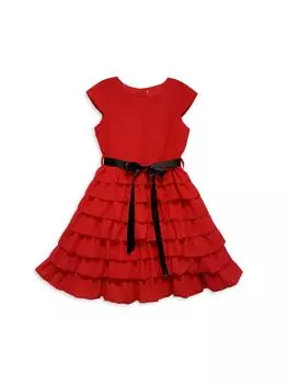 Платье трапециевидной формы Audrey для маленьких девочек и девочек Joe-Ella, красный