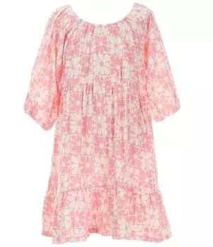 Платье трапециевидной формы с объемными рукавами и пуантами Billabong для больших девочек 7–16 лет Daisy Love, розовый