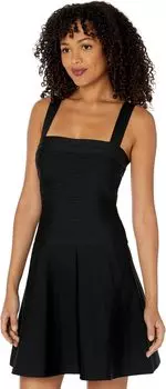 Платье трапециевидной формы с заниженной талией и повязками Bebe, черный