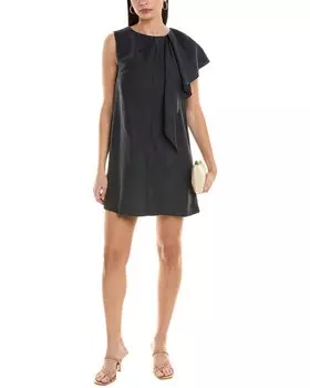 Платье-трапеция ALPHA STUDIO из льняной смеси, синий