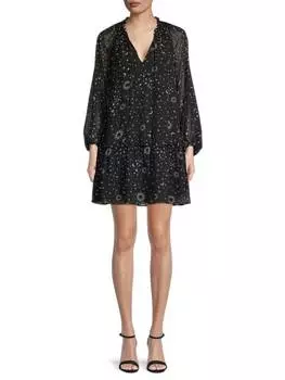 Платье-трапеция Derek Lam 10 Crosby с длинными рукавами juno, черный