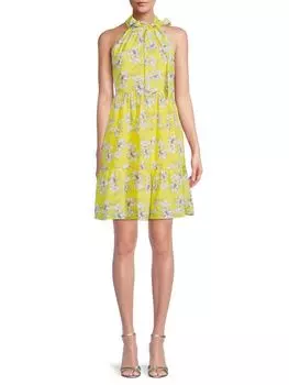 Платье - Трапеция Eliza J с цветочным принтом, желтый