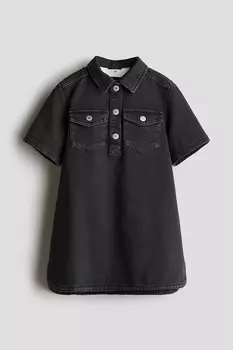 Платье-Трапеция из твила H&M, серый