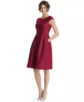 Платье-трапеция с лодочкой Alfred Sung, красный