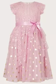 Платье трапеция с оборками Стейси Monsoon, розовый