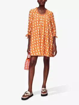 Платье-трапеция со сборками Whistles Lydia, оранжевый/разноцветный