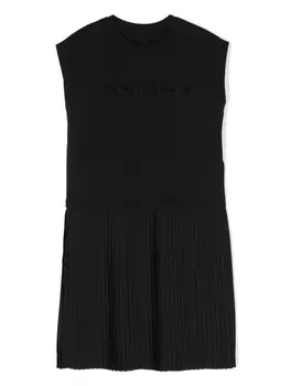 Платье-трапеция со складками MM6 Maison Margiela Kids, черный
