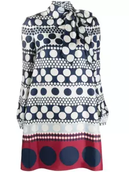 Платье-трапеция в горох VALENTINO GARAVANI, белый