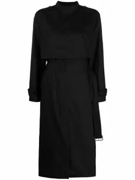 Платье-тренч длины миди MM6 Maison Margiela, черный