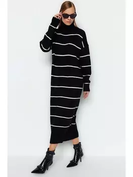 Платье trendyol, черный/белый