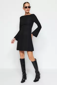 Платье Trendyol из тюля с вырезом, черный