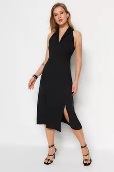 Платье Trendyol миди с детальной отделкой, черный