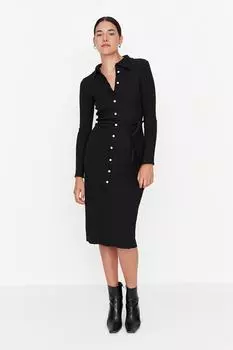 Платье Trendyol миди трикотажное, черный