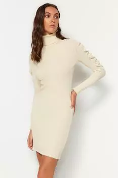 Платье Trendyol мини трикотажное, серый