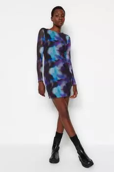 Платье Trendyol мини трикотажное, синий