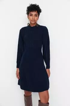 Платье Trendyol мини трикотажное, темно-синий