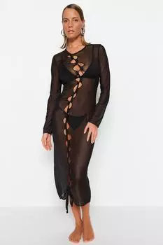 Платье Trendyol приталенное с вырезом, черный