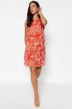 Платье Trendyol прямого кроя на тканой подкладке, красный