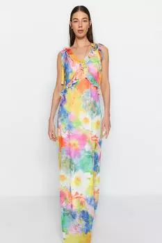 Платье Trendyol прямого кроя с цветочным принтом, мультиколор