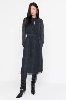 Платье Trendyol с завязками, зеленый