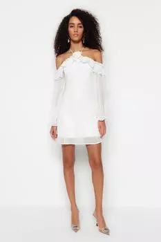 Платье Trendyol вечернее, экру