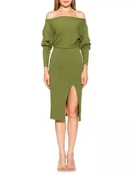 Платье Трикотажное Alexia Admor Emily с открытыми плечами, chartreuse