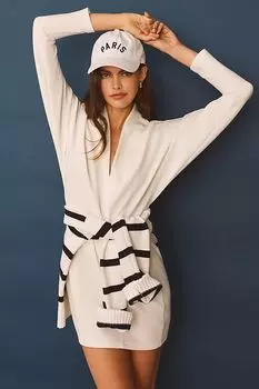 Платье трикотажное Daily Practice Anthropologie с длинными рукавами, слоновая кость