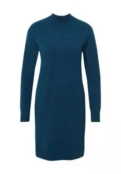 Платье трикотажное длиной до колена, воротник стойка, женское comma,, цвет Blue Green