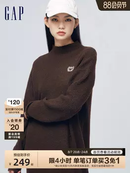 Платье трикотажное Gap с получерепаховым вырезом, черный