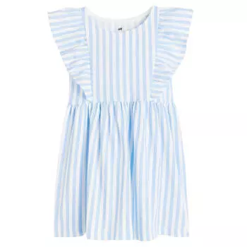 Платье трикотажное H&M Flounce-trimmed, голубой