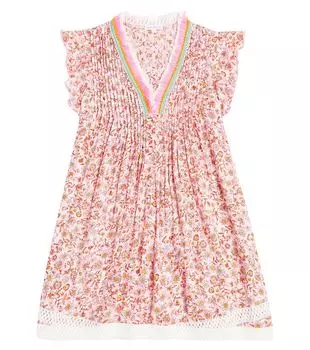 Платье Triny с цветочным принтом Poupette St Barth, розовый