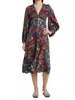 Платье Tropical Garden Farm Rio миди, мультиколор