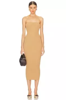 Платье-Труба в рубчик fayola L'Academie, коричневый