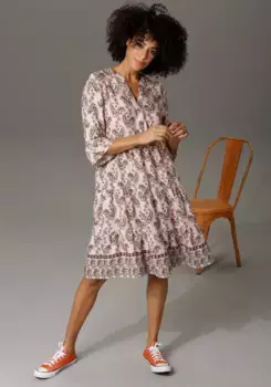 Платье-туника Aniston CASUAL с игривым принтом пейсли, цвет Ros-Rot-Wei-Braun-Gelb-Jade