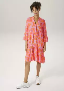 Платье-туника Aniston CASUAL с ярким графическим принтом в виде цветов, фуксия
