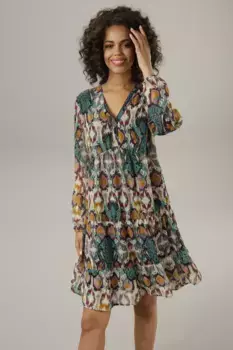 Платье-туника Aniston CASUAL с ярким этническим принтом — каждое изделие уникально, черный