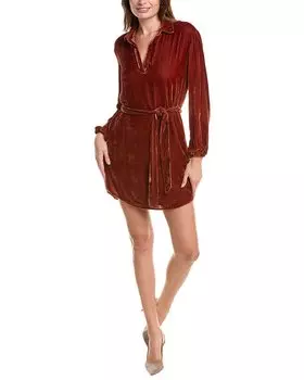 Платье-туника Bella Dahl из смесового шелка, коричневый