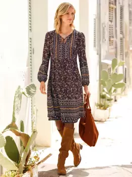 Платье-туника Inspirations "платье с принтом" Inspirationen, коричневый