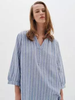 Платье-туника из льняной смеси в полоску от ellie InWear, синий/разноцветный