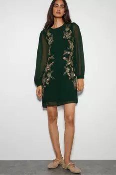 Платье туника Эмма с декором Monsoon, зеленый