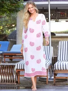 Платье-туника миди Aspiga Guadalupe, белый/розовый