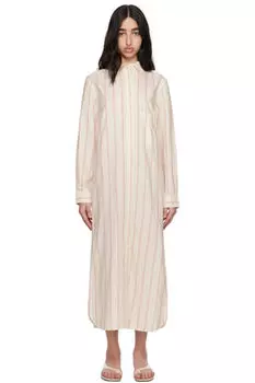 Платье-туника миди в полоску от белого до белого цвета TOTEME