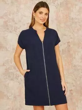 Платье-туника на молнии Yumi, темно-синий