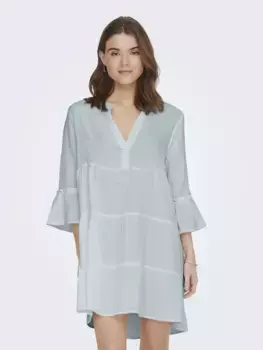 Платье-туника ONLY "ONLTHYRA PEPLON DRESS NOOS WVN", с воланом в стиле туники, цвет Harbor Gray