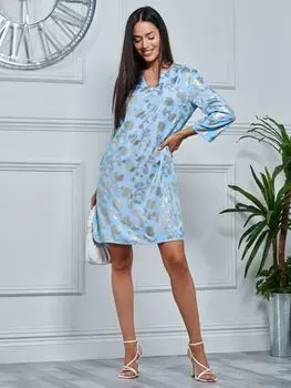 Платье-туника с цветочным принтом Jolie Moi, синий