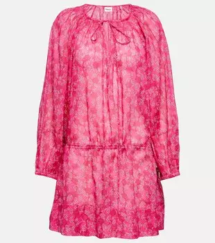 Платье-туника с цветочным принтом петрушки MARANT ETOILE, разноцветный