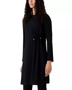 Платье-туника с длинными рукавами и отделкой Emporio Armani, черный